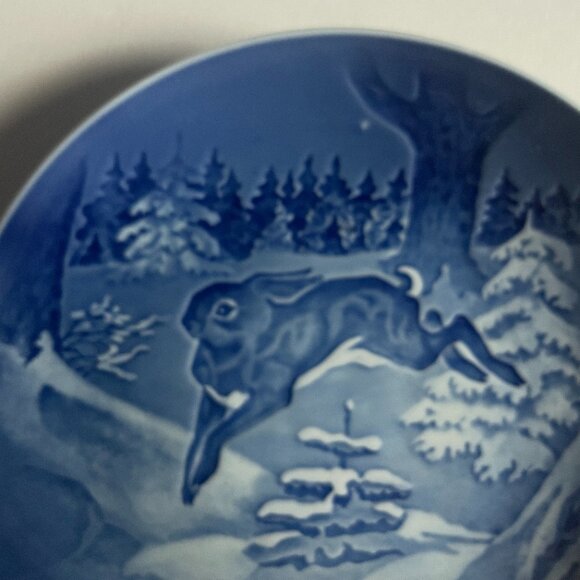 B&G Copenhagen 1964 Christmas Plate, made in Denmark 7" Blue & White wall decor - Picture 2 of 6
